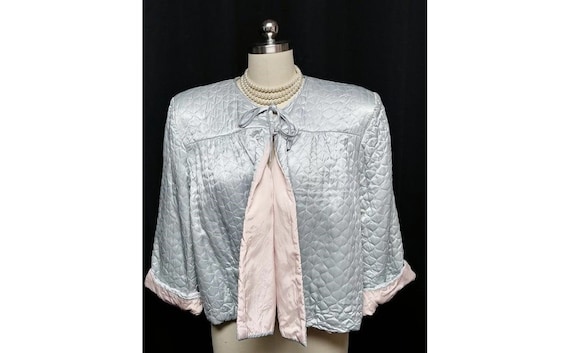 Vintage Textron Quilted Bed Jacket in Shades of Si