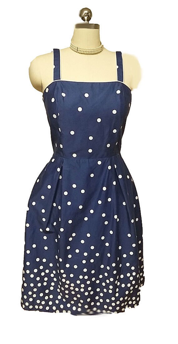 Vintage R and K Originals Navy and White Dot Sun … - image 2