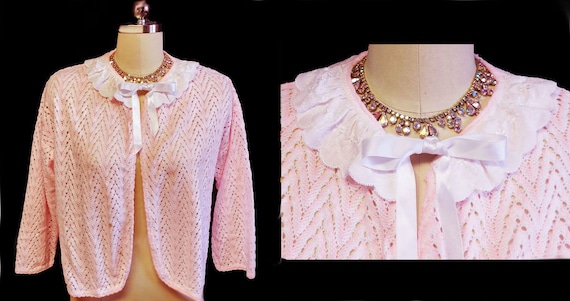 Vintage St Bernard Sweater Bed Jacket Made in the