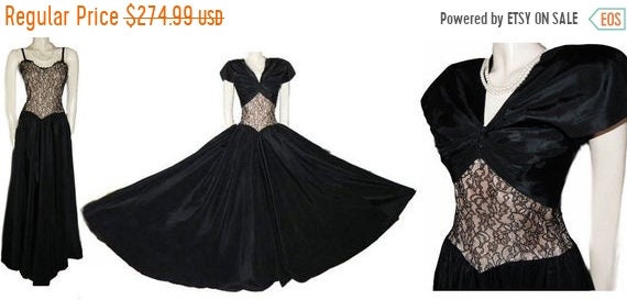 SALE - Vintage 40s Evening Gown Metal Zipper Boler