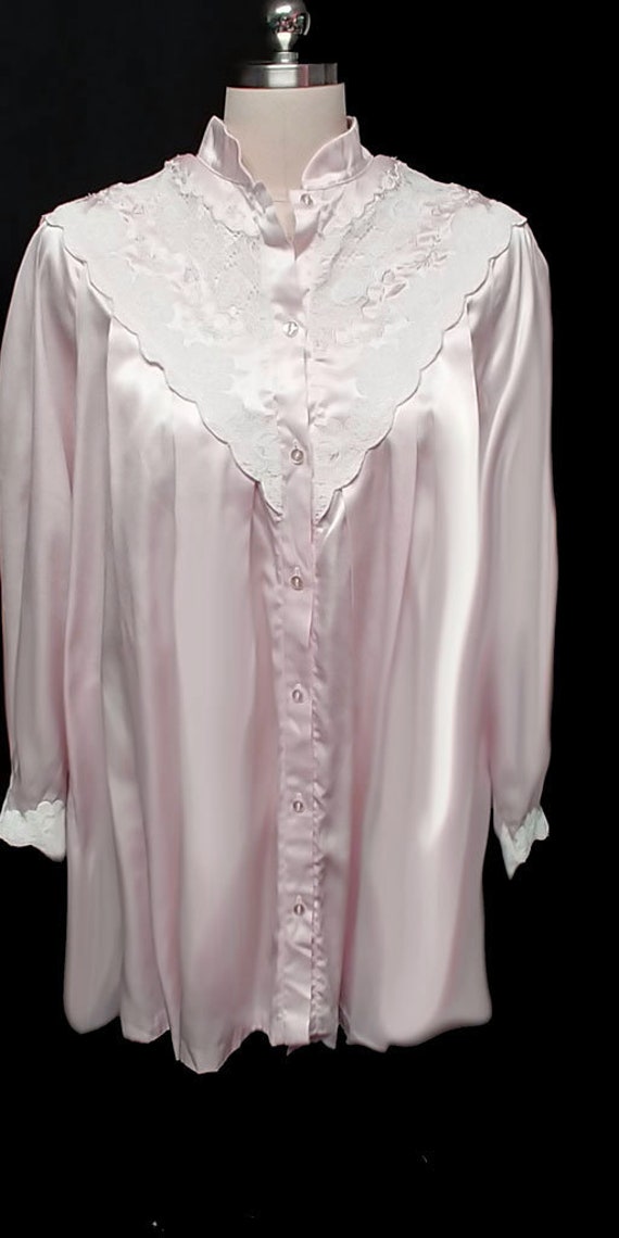 Vintage Sara Beth Poet's Shirt Nightgown Pink nig… - image 2