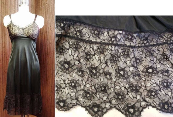 Vintage M'lle Smart Sophisticated Black Lace Slip