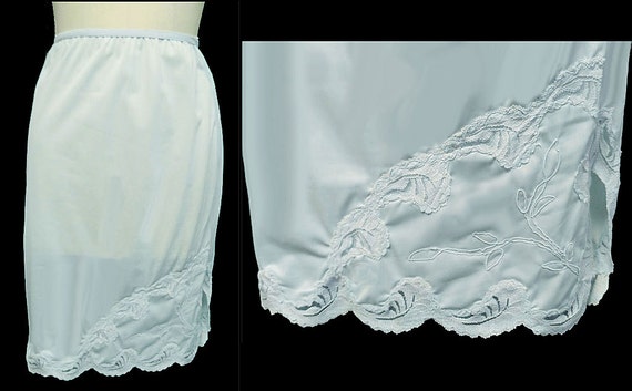 Vintage Stanley Lingerie Baby Blue Applique Slip w