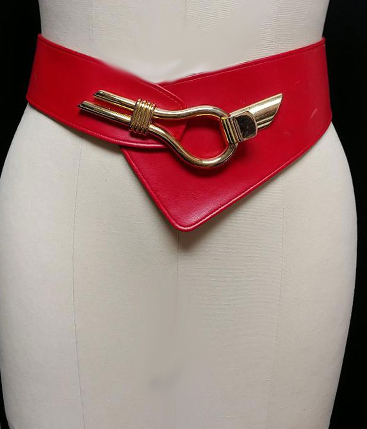 SALE Vintage 1980s Valerie Barad Faux Leather Belt With Large - Etsy