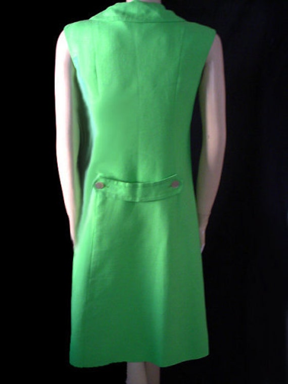 Vintage I Magnin Dress Lime Luscious Linen Prince… - image 4