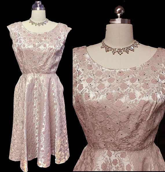 Vintage Jerry Gilden Spectator Pink Brocade Rhines