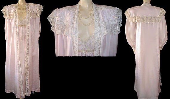 Vintage Christian Dior Lace Bridal Peignoir Nightg