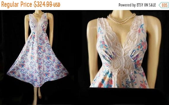 CLEARANCE SALE Vintage Rare Floral Olga Nightgown