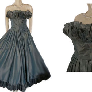 Vintage Victor Costa Evening Gown  Seashell Bodice Taffeta Prom Formal vintage dress vintage evening gown designer evening Gift for Her