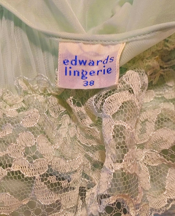 Vintage 1950s / 1960s Edwards Lingerie Lace Mint … - image 5