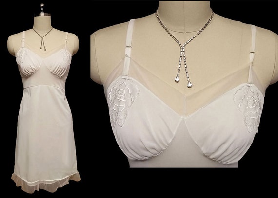 Vintage Slip Embroidered Roses Appliques Bridal sl