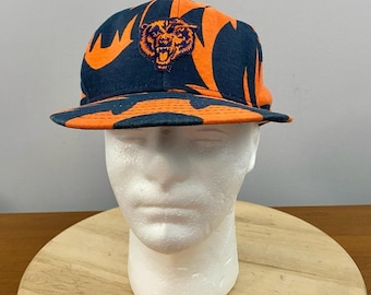 Zubaz Vtg NFL Chicago Bears gestreepte strapback herenhoed AOP Made in USA