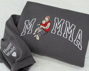 Custom Mama Photo Embroidered Sweatshirt - Personalized Momma Portrait Crewneck - Mom Birthday Gift, Christmas Gift From Kids