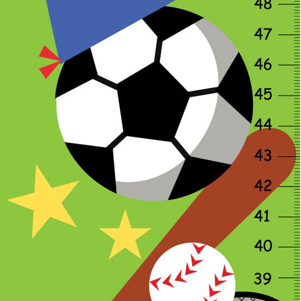 Canvas Boy Sport Growth Charts - green background