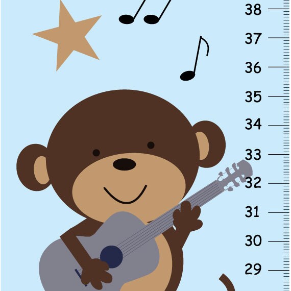 Monkey Rockstar Growth Chart - Etsy