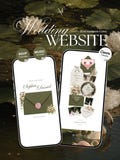 Olive Green & Pink Floral Wedding Website Template with RSVP, Music and Countdown Timer: Wedding Template (Digital Download) product logo