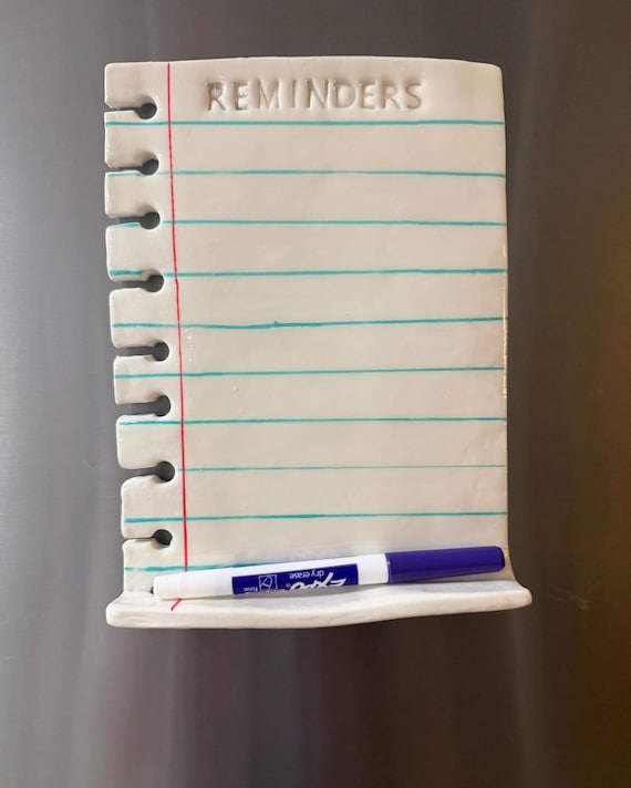 Handmade Notebook Paper Dry Erase Board | Magnetic Fridge Memo Reminder List Planner