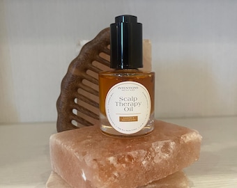 Zestaw do pielęgnacji skóry głowy Intentions Scalp Ritual Kit | Botanical Scalp Therapy Oil i terapeutyczny drewniany grzebień do skóry głowy | Luksusowy prezent dla osób dbających o siebie