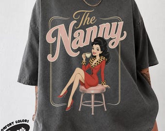 Fran Fine Retro-Cartoon-T-Shirt, rotes Kleid mit Leopardenmuster und Teetasse, pinkfarbenes 90er-Jahre-Sitcom-Design