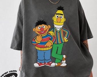 Maglietta con due pupazzi retrò, migliori amici, maglietta con personaggi dei cartoni animati anni '90 nostalgici