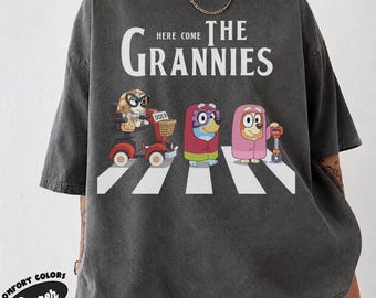 Maglietta parodia di Abbey Road "Here Come The Grannies"