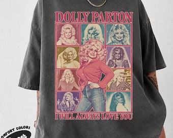 Vintage Dolly Portrait Collage Tee, Retro Country Music, I Will Always Love You