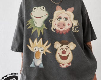 Retro-T-Shirt mit Puppengesichtern-Collage