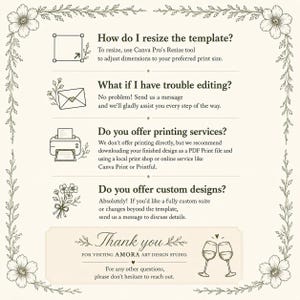 Wedding Suite |  Botanical Floral Invitation Set Canva Template | Swan art, Elegant (Digital Download)