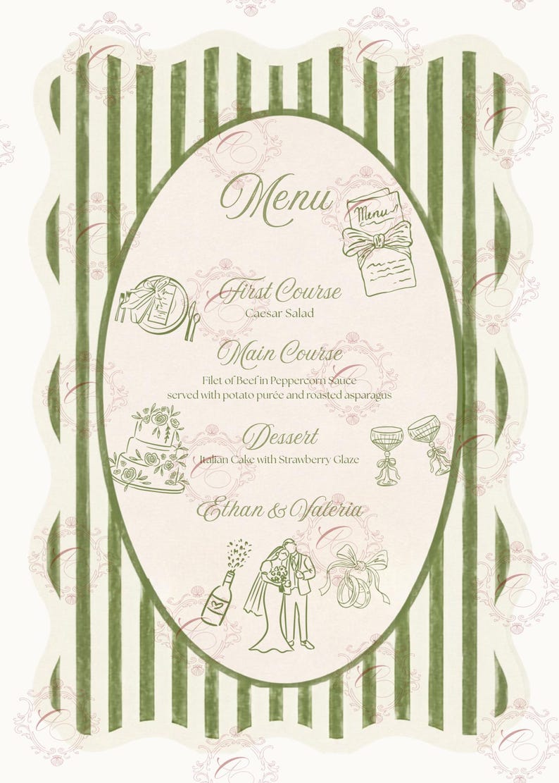 Wedding Suite |  Botanical Floral Invitation Set Canva Template | Swan art, Elegant (Digital Download)