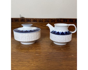 Rosenthal Thomas Germany Arcta Creamer & Covered Sugar Blue Band MCM