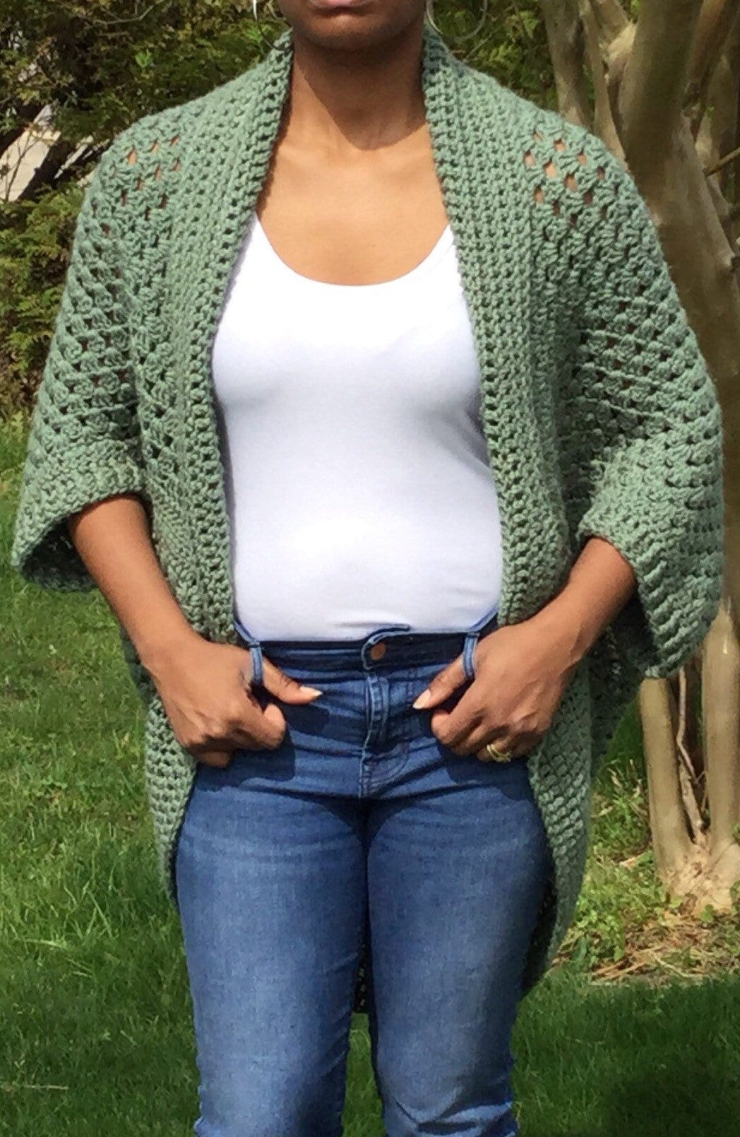 granny square cocoon cardigan