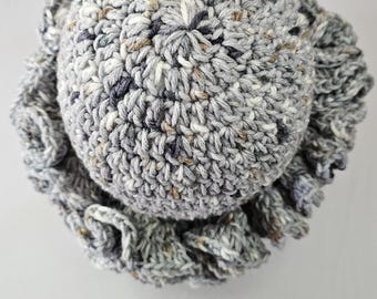 Crochet Ruffle Bucket Hat SC4 Crochet - Etsy
