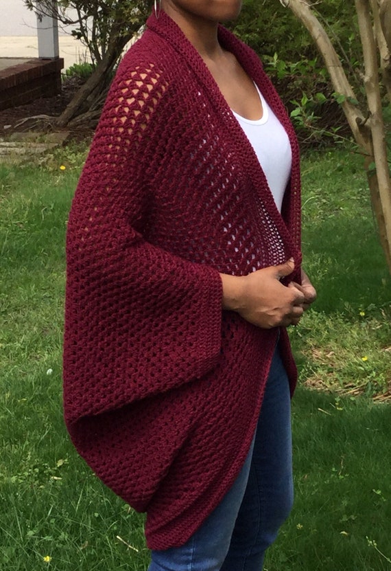 crochet granny square cocoon cardigan