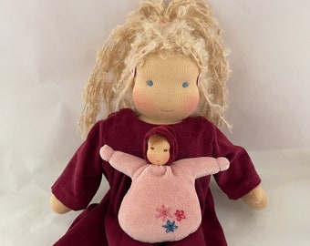 Waldorf Doll 32 cm (12,5 Inches) with small Doll 10 cm (4 Inches)