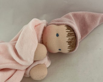 Waldorf Doll, soft blanket doll, zonnekindpop, 25 cm or 10 Inches