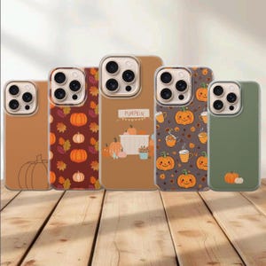 Fall Pumpkin Phone Case Cute Autumn Cover for iPhone 17 Pro Max, 16e, 15, 14, 13 Samsung S26 Ultra, S25 FE, A57, A56, Pixel 10, 9