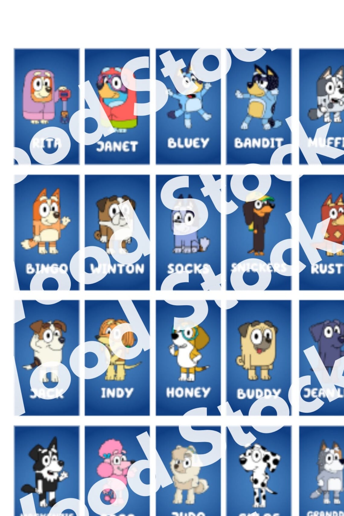 Bluey Guess Who Download Game Cards Printable Game Pieces for Guess Who Bluey Themed Guess Who