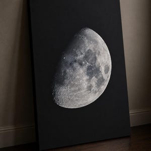 Detailed Moon Wall Art Print: Lunar Photography Decor, Celestial Night Sky Digital Download