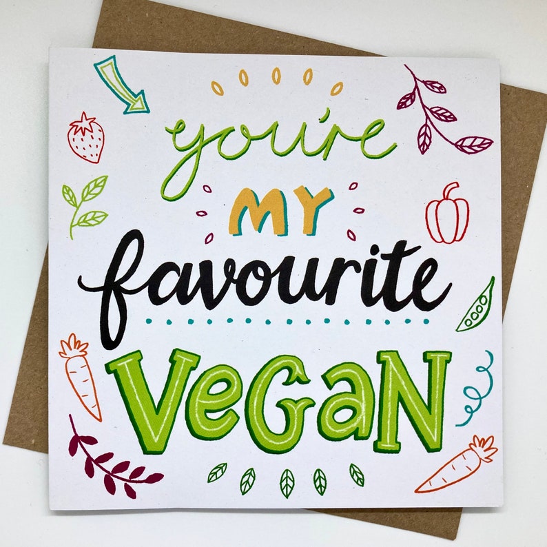 You're my Favourite Vegan  Vegan Greetings Card  Eco image 1