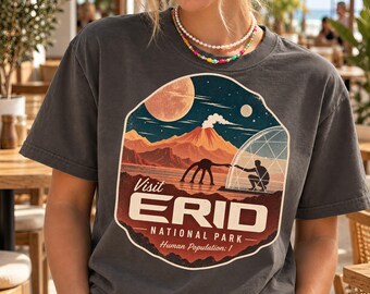 Erid National Park T-Shirt, Project Hail Mary Rocky Alien Tee, Retro Sci-Fi Travel Badge Shirt, Andy Weir Book Lover Gift