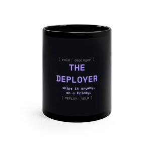 Presente DevOps: Implante na sexta-feira | Caneca divertida para administrador de sistemas | Caneca "O Implantador" | Caneca de aniversário DevOps