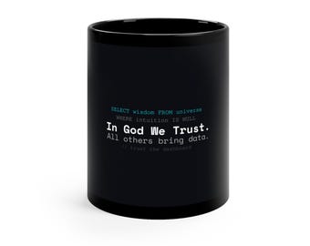 Mug for Programmer: Query Wisdom | Funny Coder Gift | In God We Trust Code-Style Mug | Best Programmer Mug