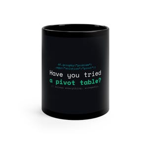 Data Analyst Mug: GroupBy Solution | Funny Analyst Gift | Have You Tried a Pivot Table? Mug | Funny Data Analyst Mug