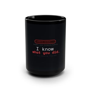 Mug « Patron sarcastique » : Scanner réseau | Cadeau humoristique pour codeur | Mug « Je sais ce que tu as fait » | Mug sarcastique et impertinent