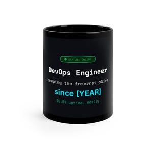 DevOps-mok: Status Online | Grappig cadeau voor systeembeheerder | Mok voor DevOps-engineer | DevOps-verjaardagsmok