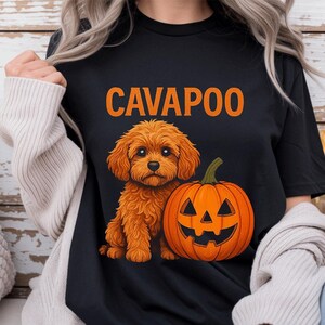 Comfort Colors® Cavapoo Pumpkin Halloween Costume Toddler mom dad kids, Cavapoo Halloween Mom Shirt
