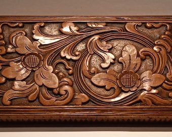 Amazing Balinese Wooden Box Art Deco, Bali Carving