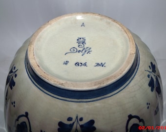 Royal Porceleyne Delfts Blue Bottle, Handpainted 1944, WW2 Era Pottery