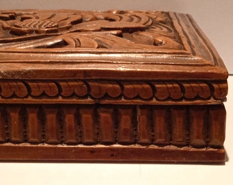 Amazing Balinese Wooden Box Art Deco, Bali Carving
