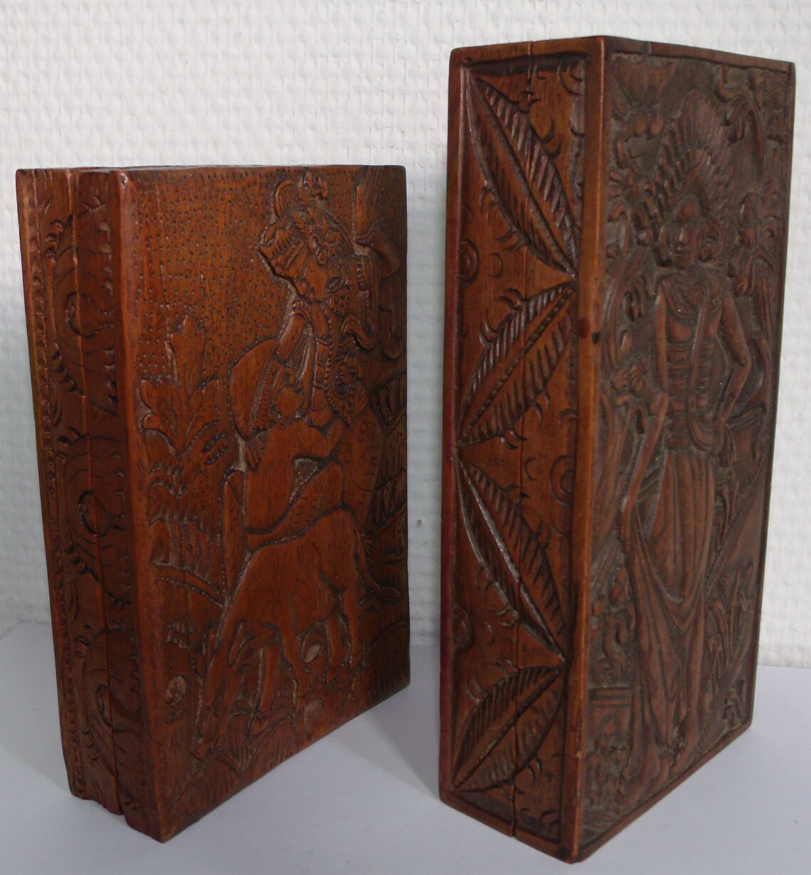 Balinese Carving Wooden Box 2x Old Bali Indonesia Boxes Etsy
